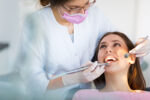 an image of a dental patient getting porcelain veneers.